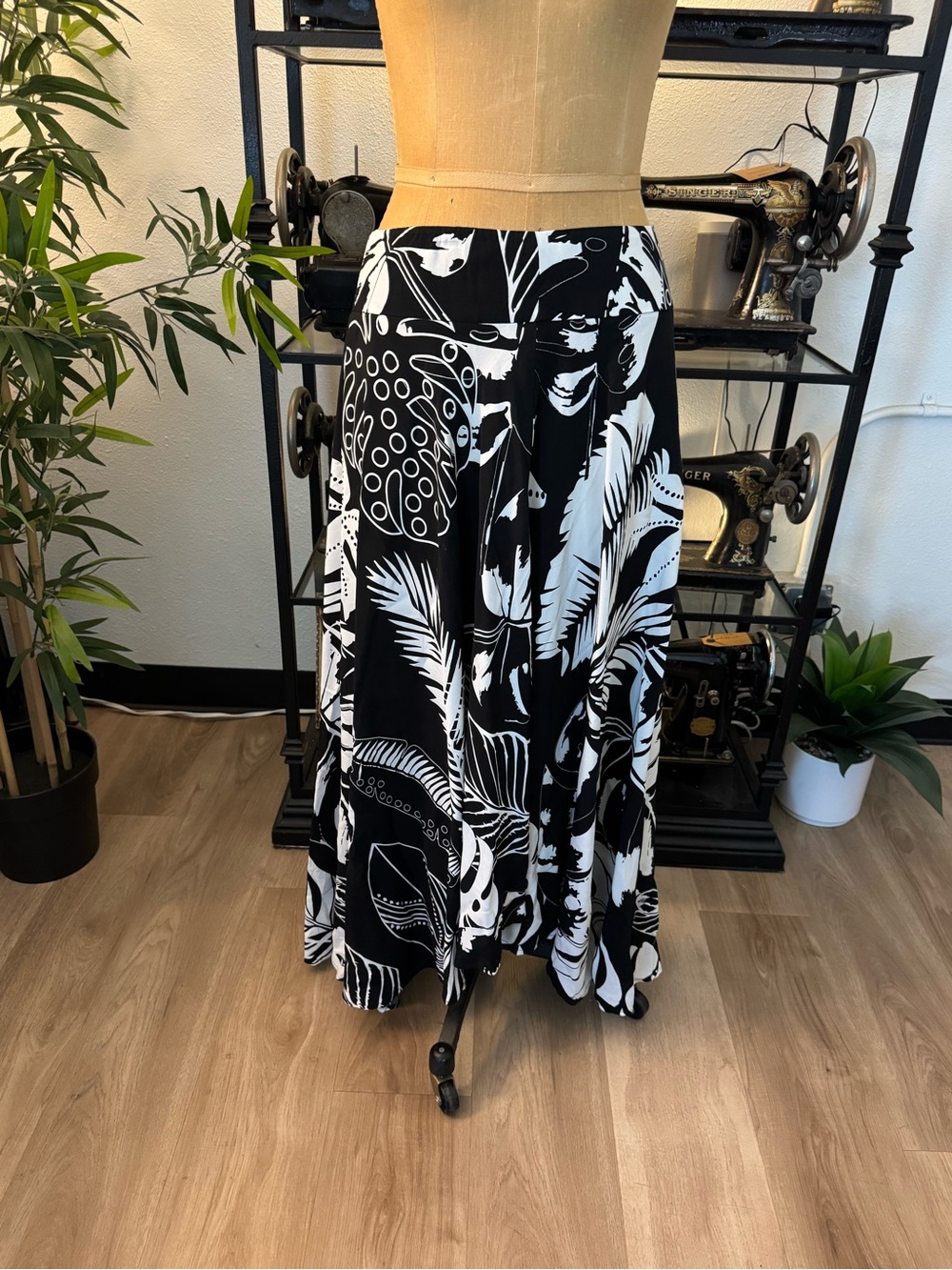 Soft Surroundings Black & White Floral Maxi Dress